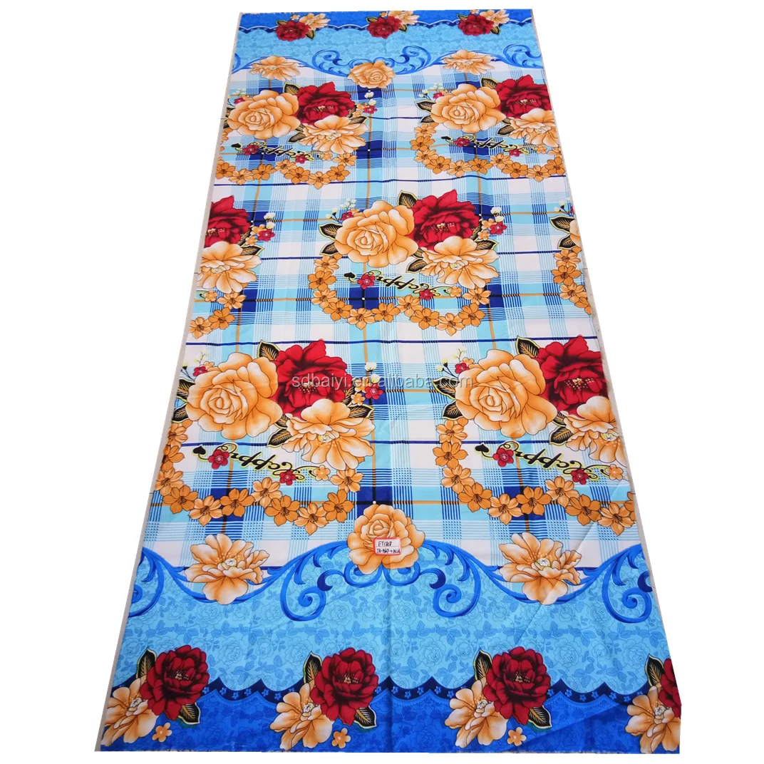 
100% polyester microfiber woven brushed pigment printed bed sheet fabric textiles in roll 