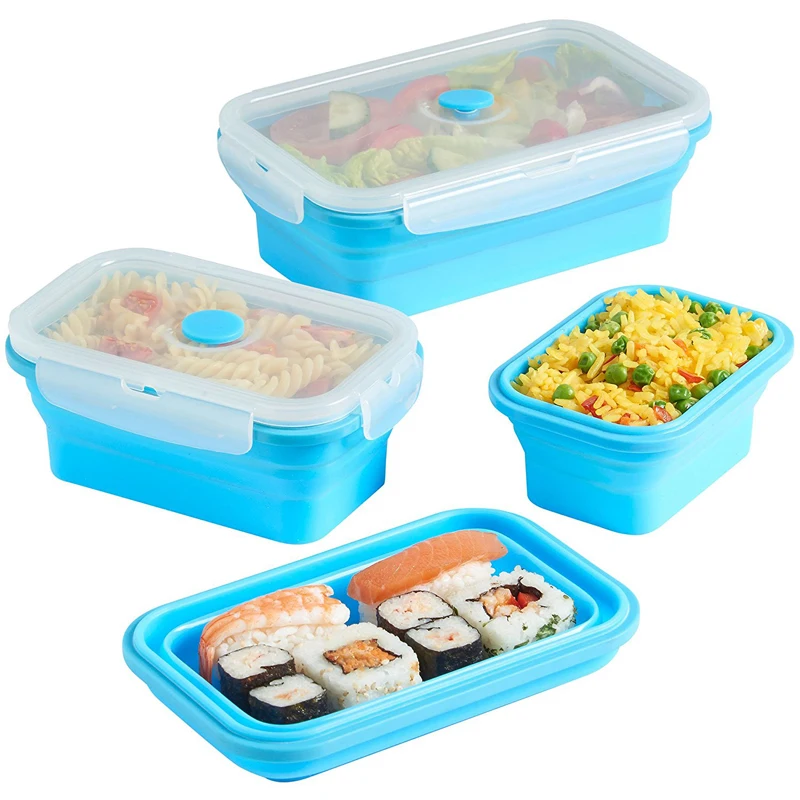 Easy Storage Dishwasher Safe Vacuum Seal Transparent Silicone Food Storage Airtight Container Set
