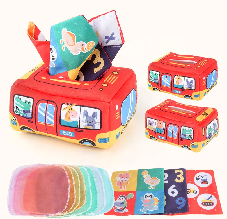 Newborn Toddlers Sensory Toys Magic Tissue Box for 1 Year Old Boys Girls Early Learning Toys Baby Gifts