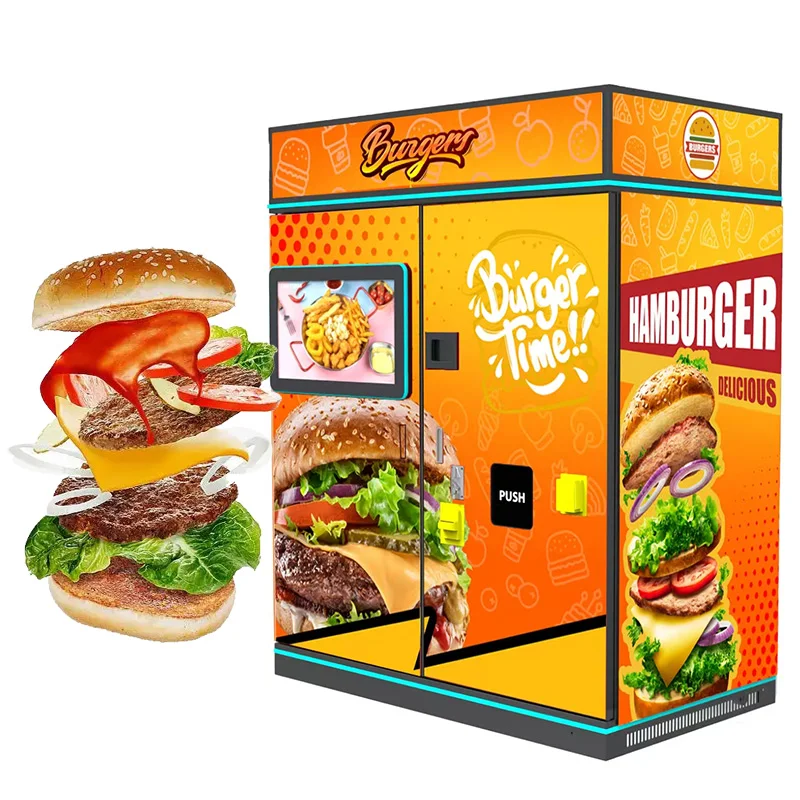 Burger-vending-machine Hot Burger Sandwich Vending Machines Burger Cooking Vending Machine Automatic