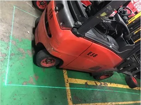 Automatic 9-80V Forklift Laser Beam Red Green Blue Optional Side Mounted Line Warning Safety Light For Danger Zone