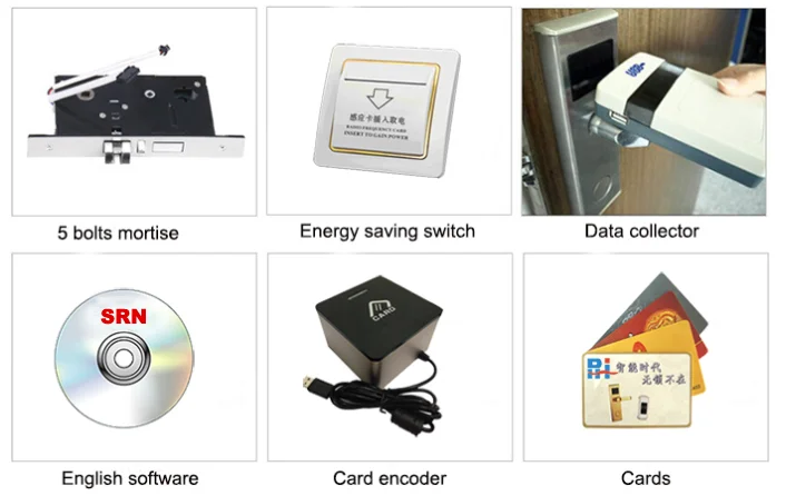 
RFID Smart Door Lock Hotel Key Card Switch System With Management Software 