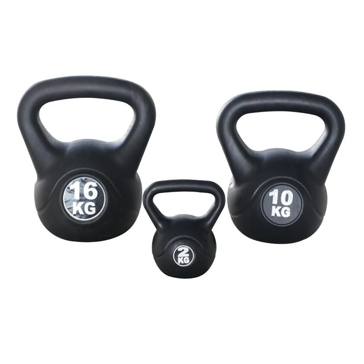 Exercise Strength Handle Customized Black Power Training Fitness Rubber Kettlebell