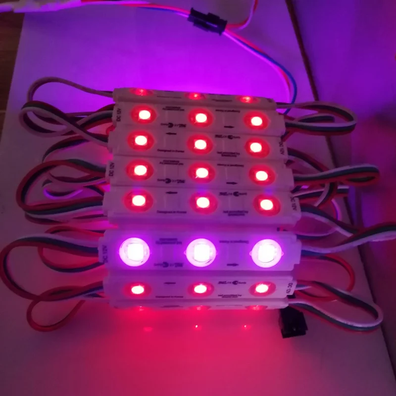 New style 3LEDs led injection module with APP Wifi controller Ws2811 IC SMD 5050 RGB DC12v IP65 full color led module