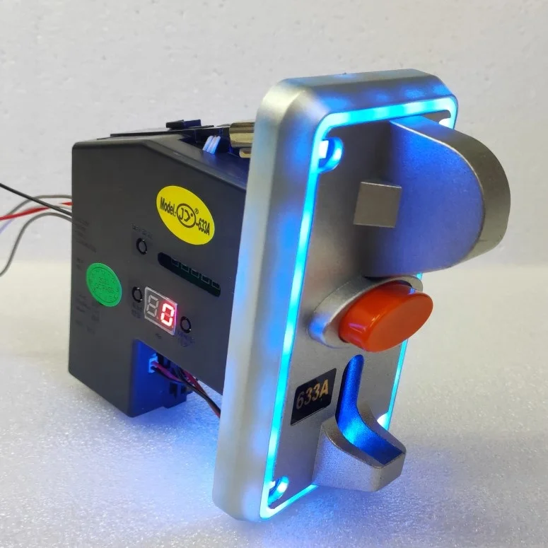 CPU coin selector 633 euro 6 different coins multi coin acceptor with LED light for arcade game machine