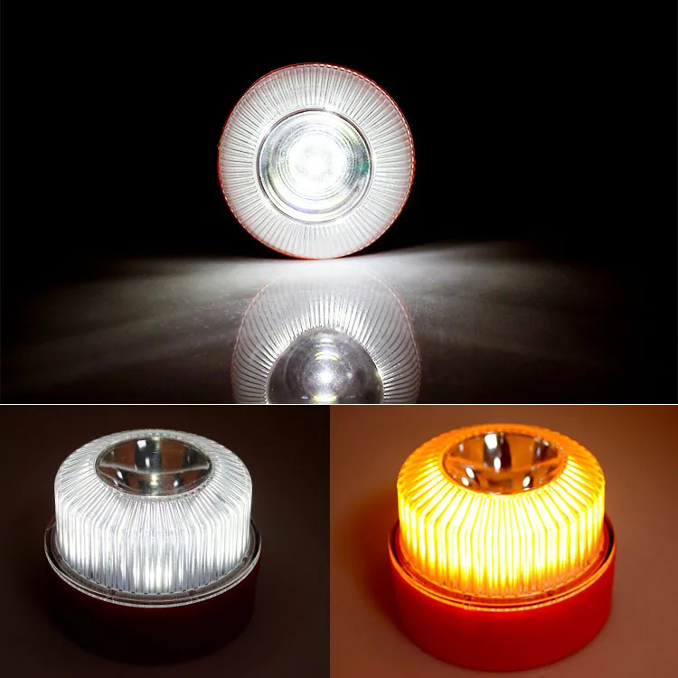 Strong magnetic battery bottom car warning traffic flash LED white emergency light