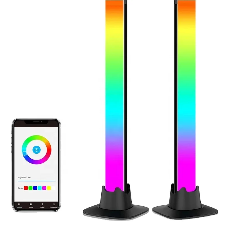 2PCS Flow Light Bar BT APP Control Smart LED Light Bars Smart Ambient Light For Entertainment PC TV Room Decoration
