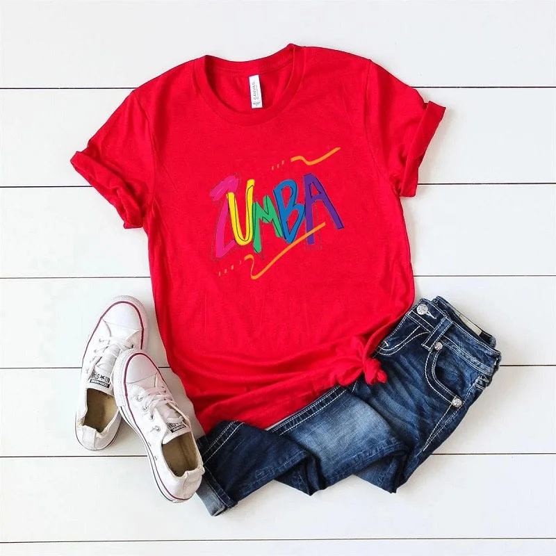 Custom Print Zumba Wear Fitness Outfit Fashion Clothes Polyester Quick Dry Sport T Shirt Women