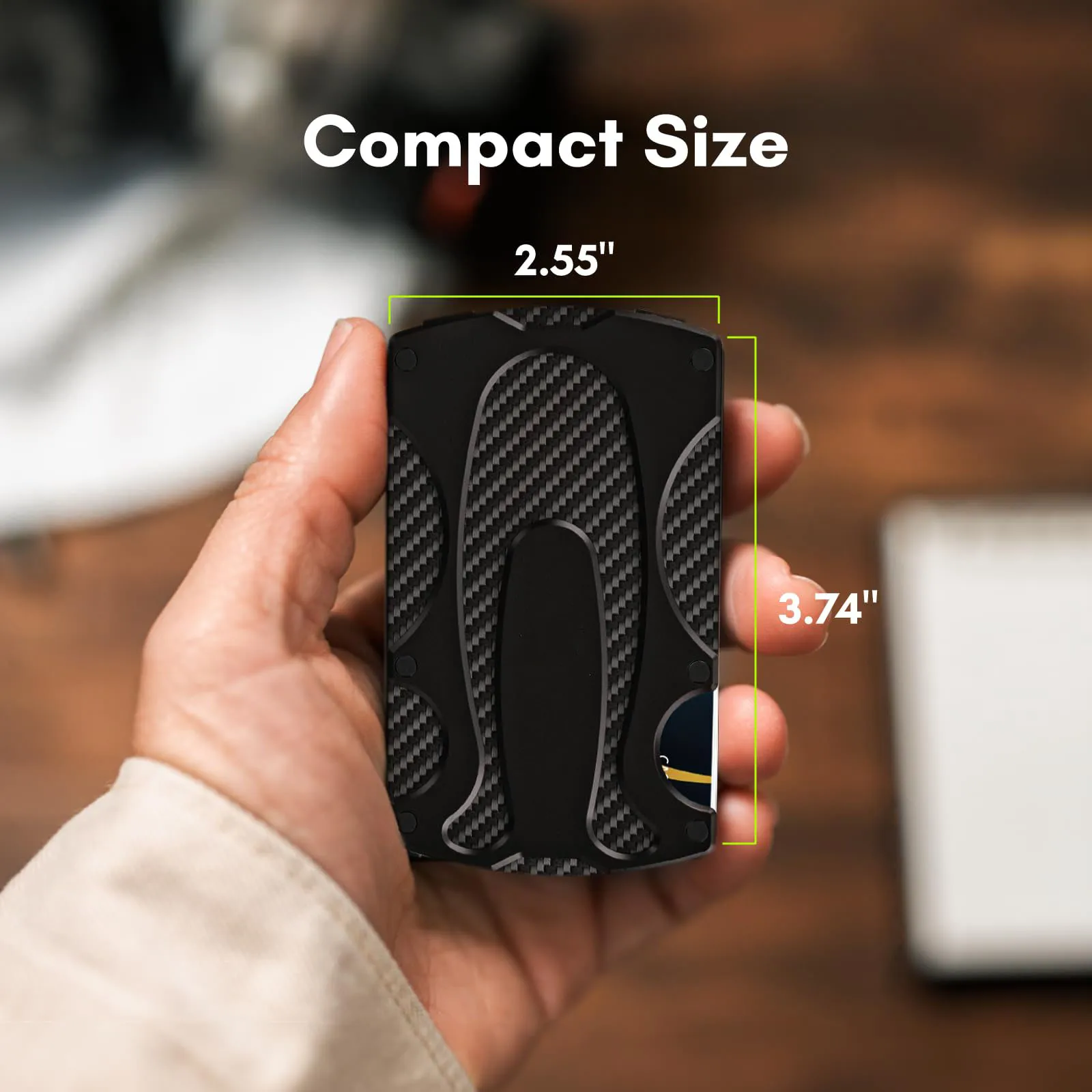 Slim Tactical Wallet RFID Blocking Minimalist Credit Card Holder with Aluminum Money Clip Carbon Fiber Wallets for Men