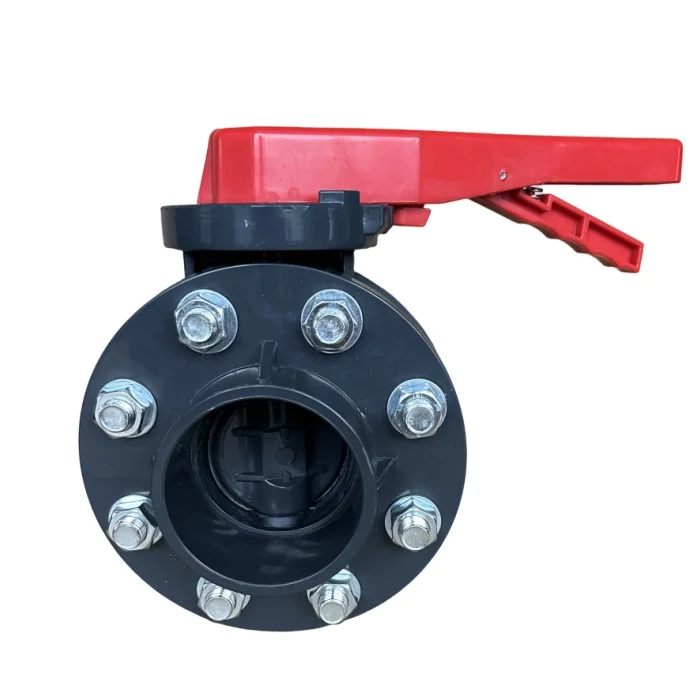 ATA factory hot sale irrigation swimming pool 63mm to 200mm  plastic PVC-U lever handle flange butterfly valve set