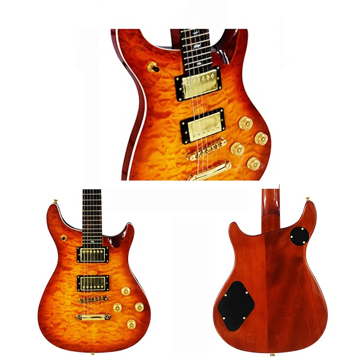 Китайский производитель, заводская цена, Кленовая Золотая винтажная электрическая гитара