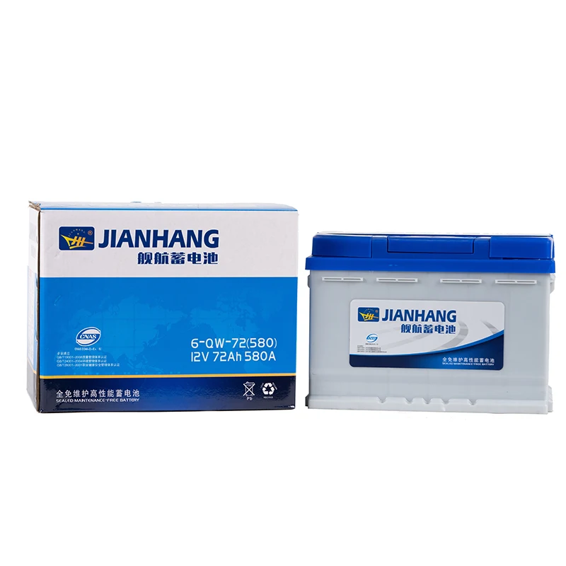 Shock Proof And Explosion-Proof 12V DIN72 72Ah lead-acid Battery With High Safety, Good Sealing And Labyrinth Exhaust