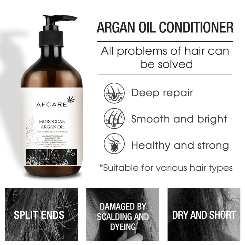 Private Label Conditioner Hair Sulfate-free Color-Protection & Hair-Repairing and Keratin & Argan oil Woman Hair Conditioner