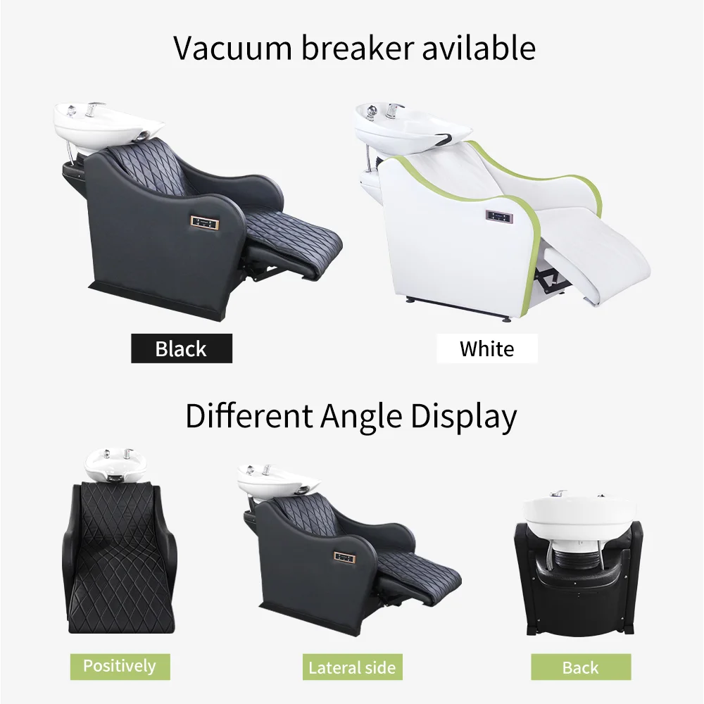 Factory Supplier Luxury Modern White Electric Massage Shampoo Bed Salon Sink Hair Washing Chair