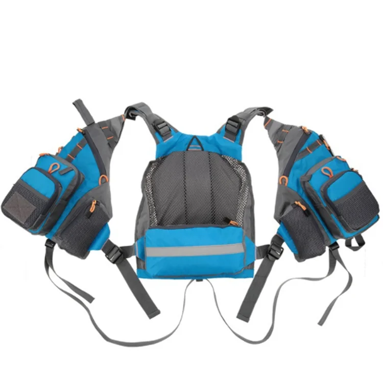 Breathable Adjustable Size Men Women Multi Pocket Mesh Fly Fishing Vest for Swimming Sailing Boating Camping
