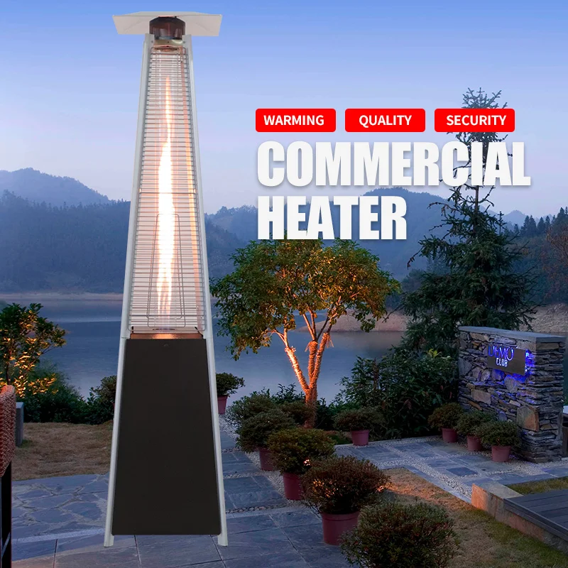 pyramid patio heater  glass tube LPG natural gas patio heater  flame patio heater