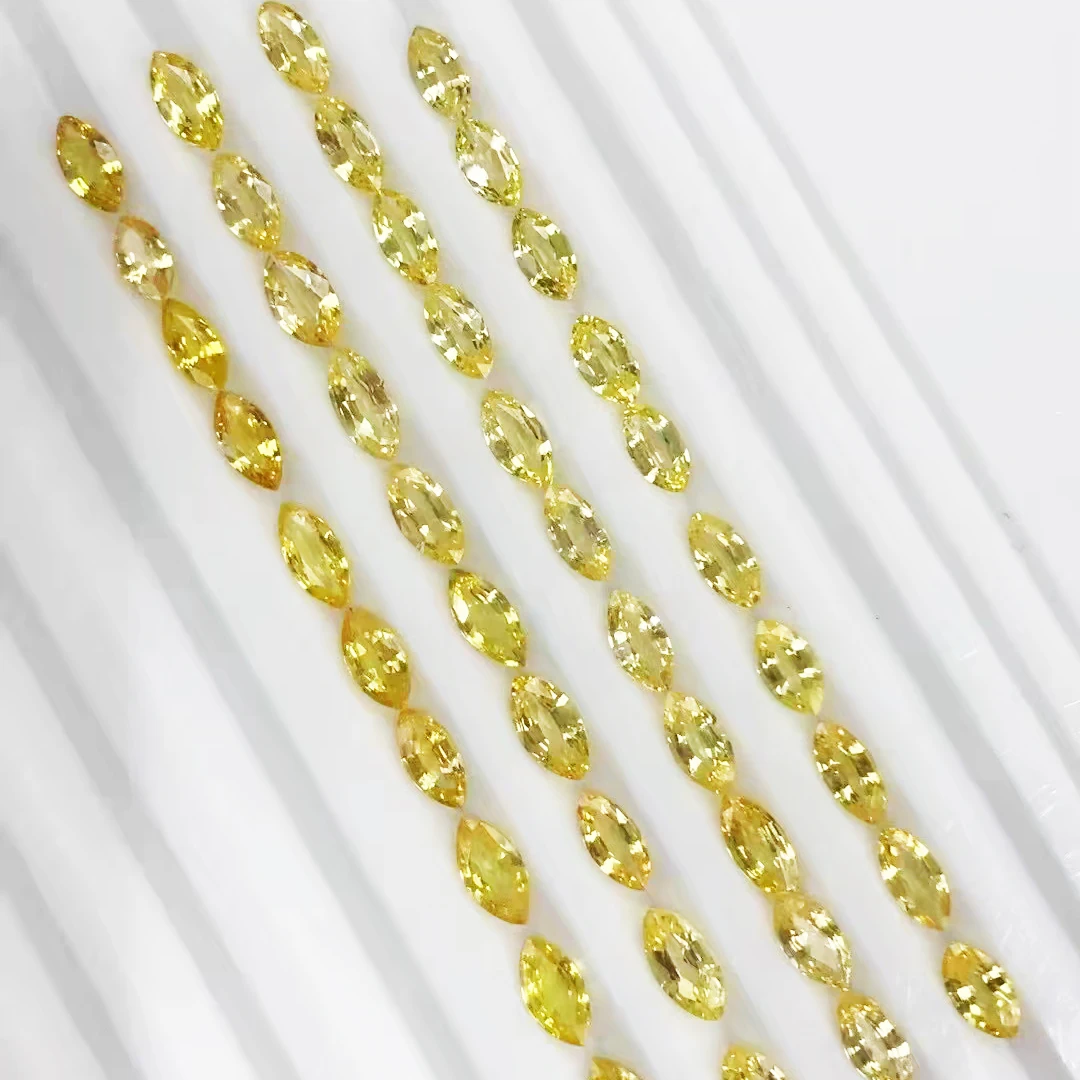 Marquise 3x1.5mm ~ 7x3.5mm Good Quality  jewelry gemstone crystals  sale online precious faceted stone  Natural Yellow Sapphire