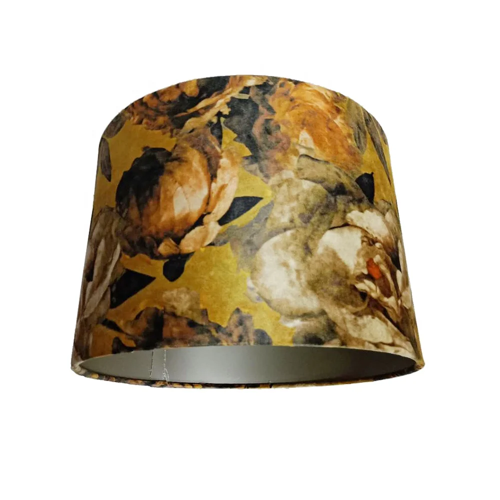 Flock Printing Velvet Cylindrical Lamp Cover Pendant Table Lamp Shade