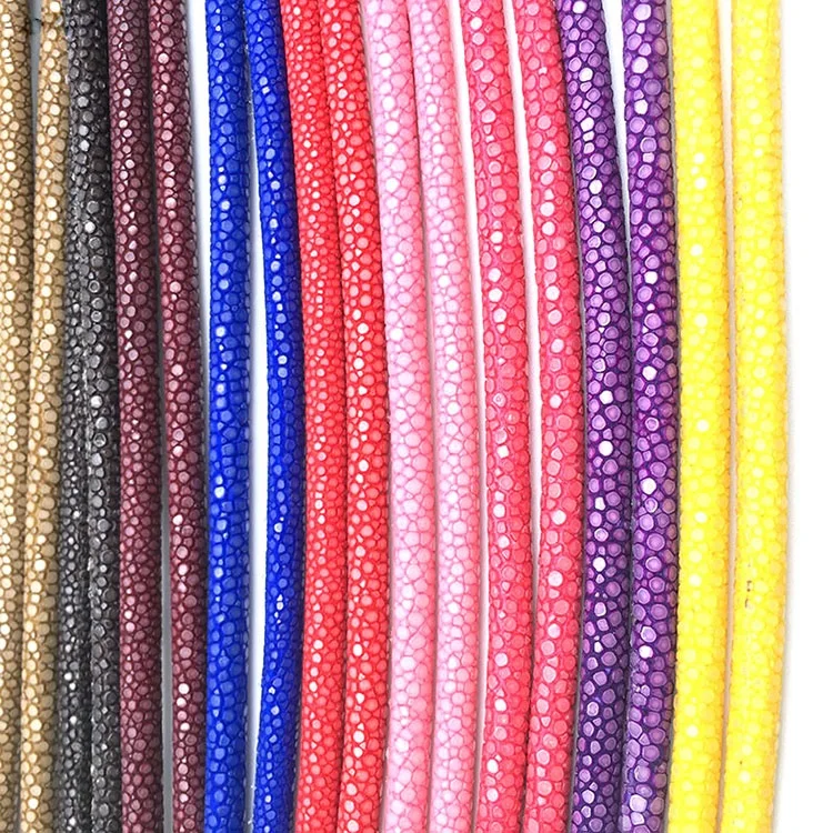 Luxury Dark Purple Violet Stingray Cords High Quality Genuine Leather Cords For Bracelet Making