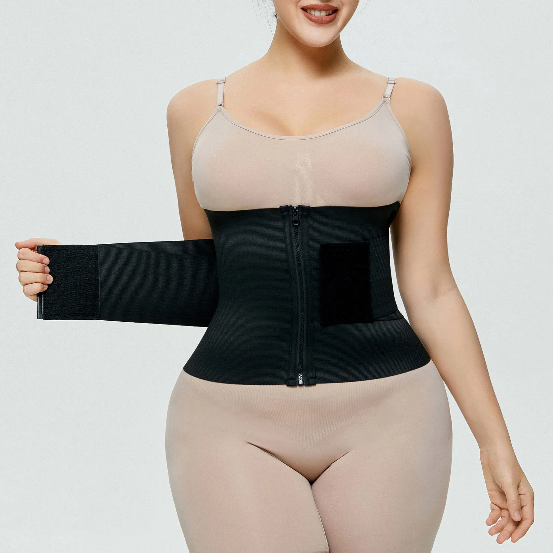 Smooth Corset Underbust Slimming Waist Shapers ZIp Hook Slimming Belly Sheath Plus Size