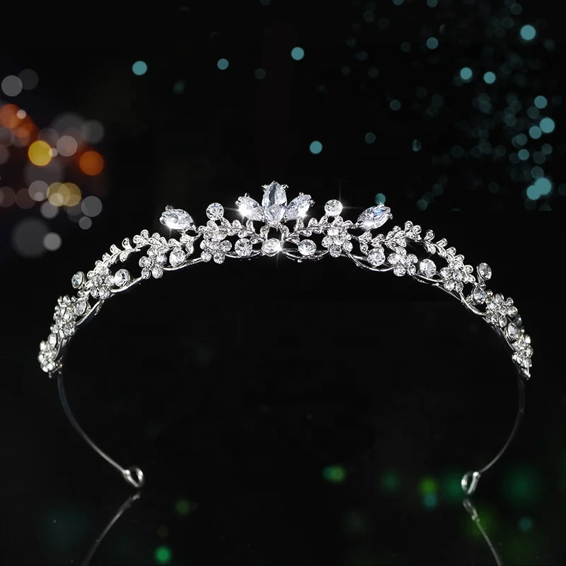Оптовая продажа, Корона из сплава со стразами, свадебные тиары и корона для вечеринки для женщин