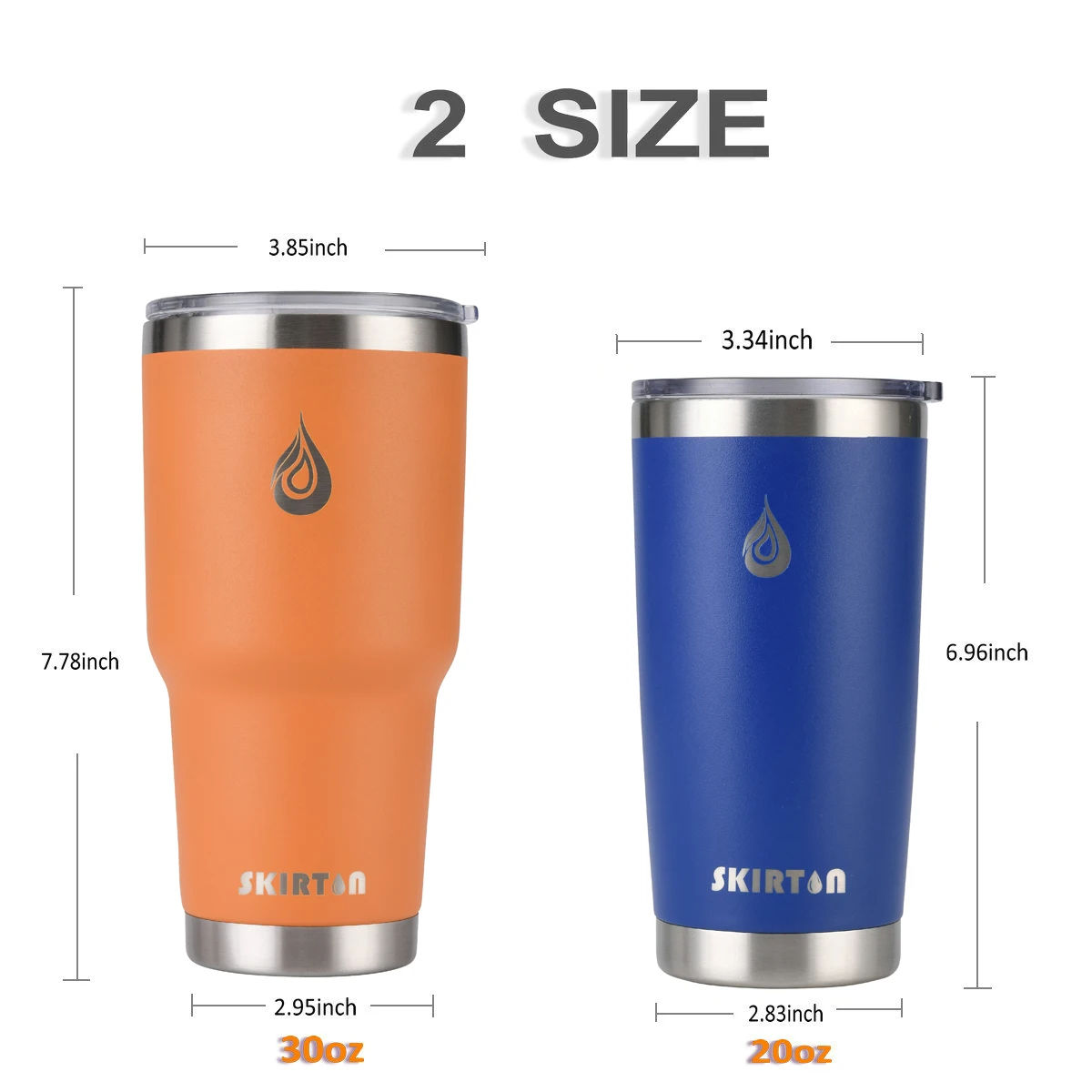 Skirton wholesale 20oz vacuum insulated stainless steel tumbler magnet lid tumbler with Magnetic sliding lid