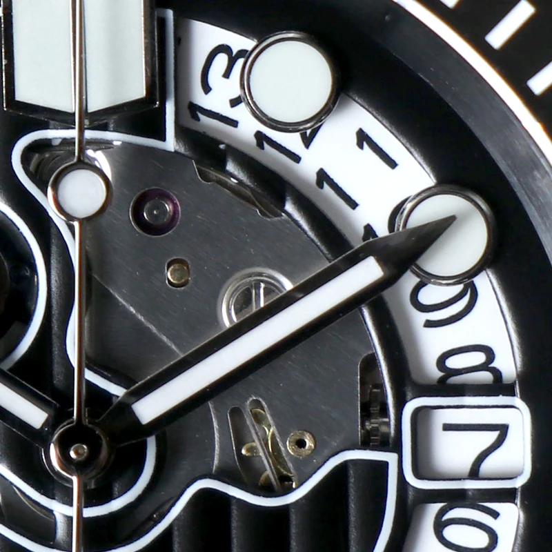 MINUTETIME Sub Case Hollow Out NH35 Watch Luxury Sapphire Crystal Luminous Dial Hand Automatic Movement Waterproof Wristwatch