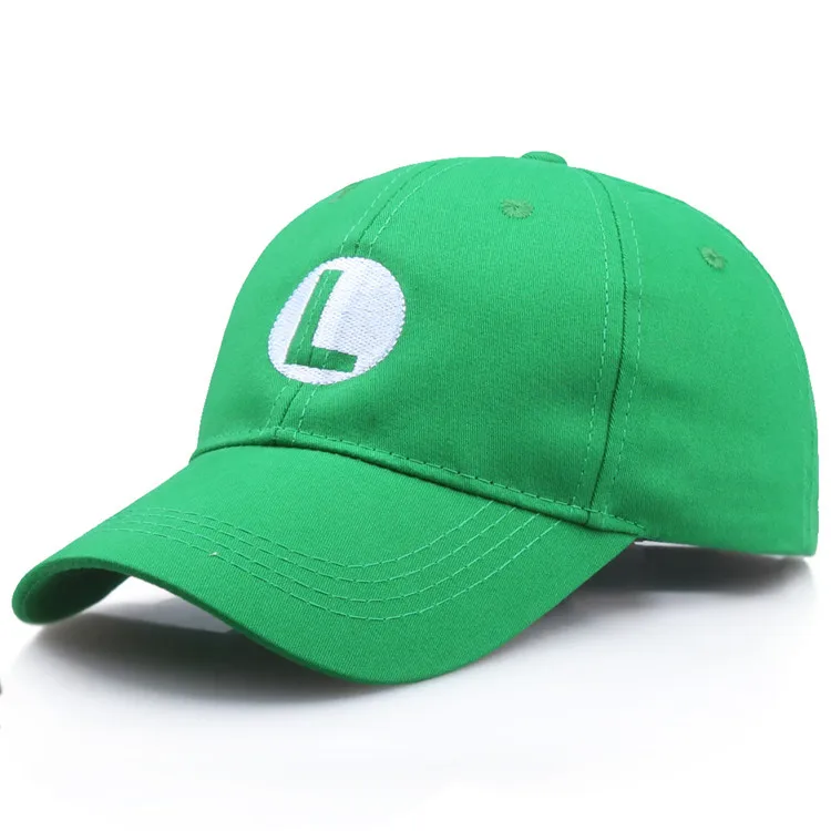 Letter embroidered green baseball cap cheap constructed cotton twill had and cap