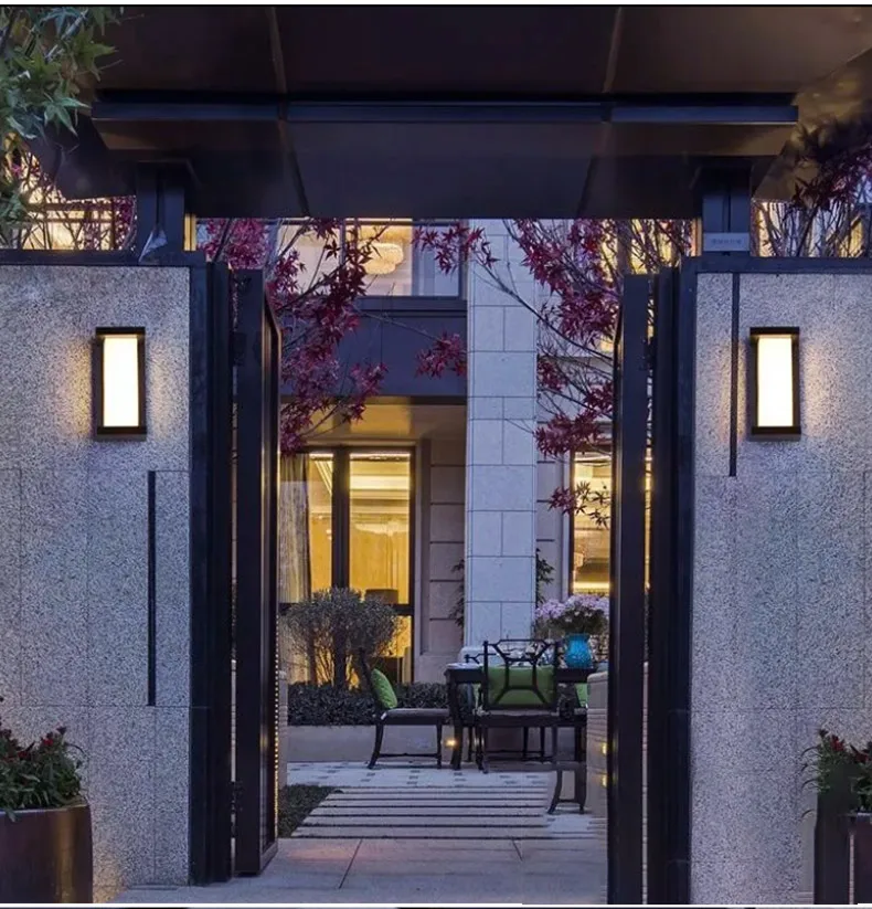 Outdoor Wall Lights American Country Industrial Style Iron Art Glass Shade Home Patio Garden E26 Wall Lamps