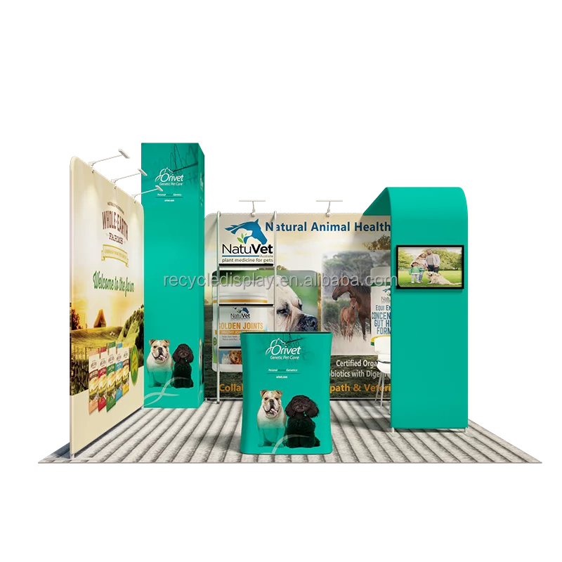 Portable Fashion Fair Booth Design Easy Assemble Modular custom printed fast build tawns exhibition trade show 10x20 booth