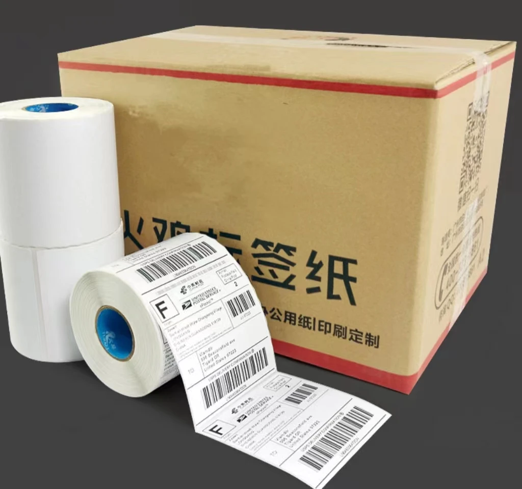SZJOHNSON Good price self-adhesive label paper 80gsm Semigloss paper with  hot melt and white glassine for shipping label