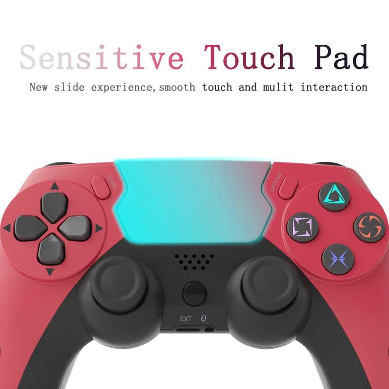 Wholesale Ps4 wireless Bluetooth 4.0 game controller dual vibration six axis with touch microphone earphones