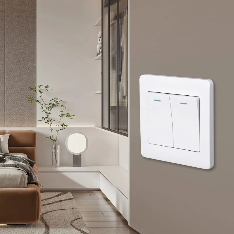 Modern 220V-250V Universal 3 Pin Wall Switches And Plug Socket With Neon