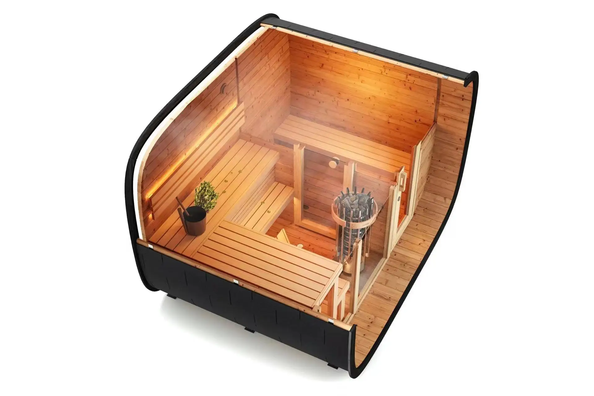 2024 Newly designed outdoor Cube sauna For 4-8 persons steam sauna outdoor cabin