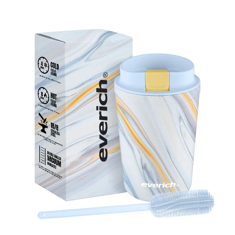 Everich  350ML 304 Stainless Steel Coffee Mug Double Wall Vacuum Insulation Coffee Mug With Sealed Lid