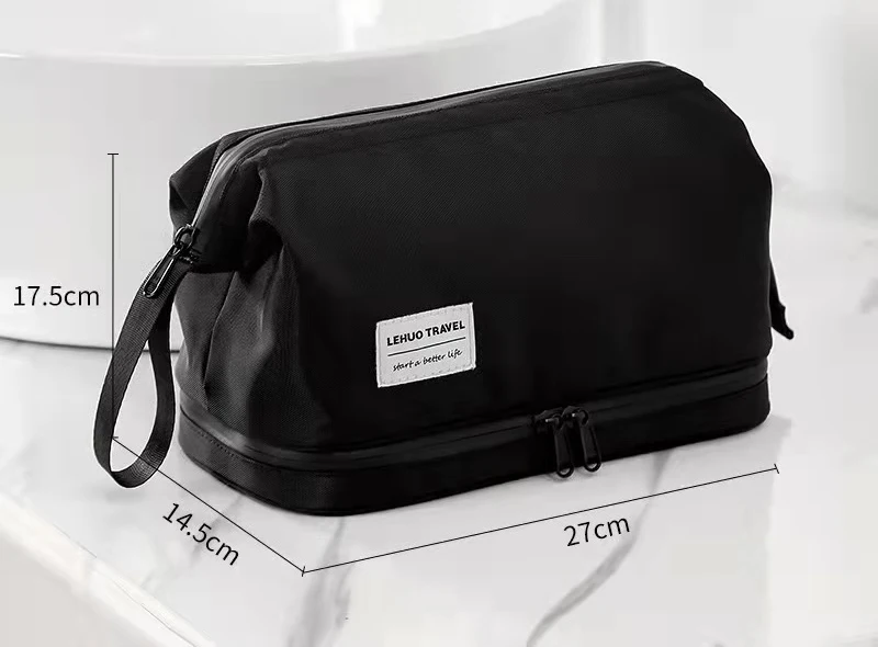 Mens hand pouch cosmetic bag with zipper and hook navy customized carrier bags for makeup products nylon from Alibaba website