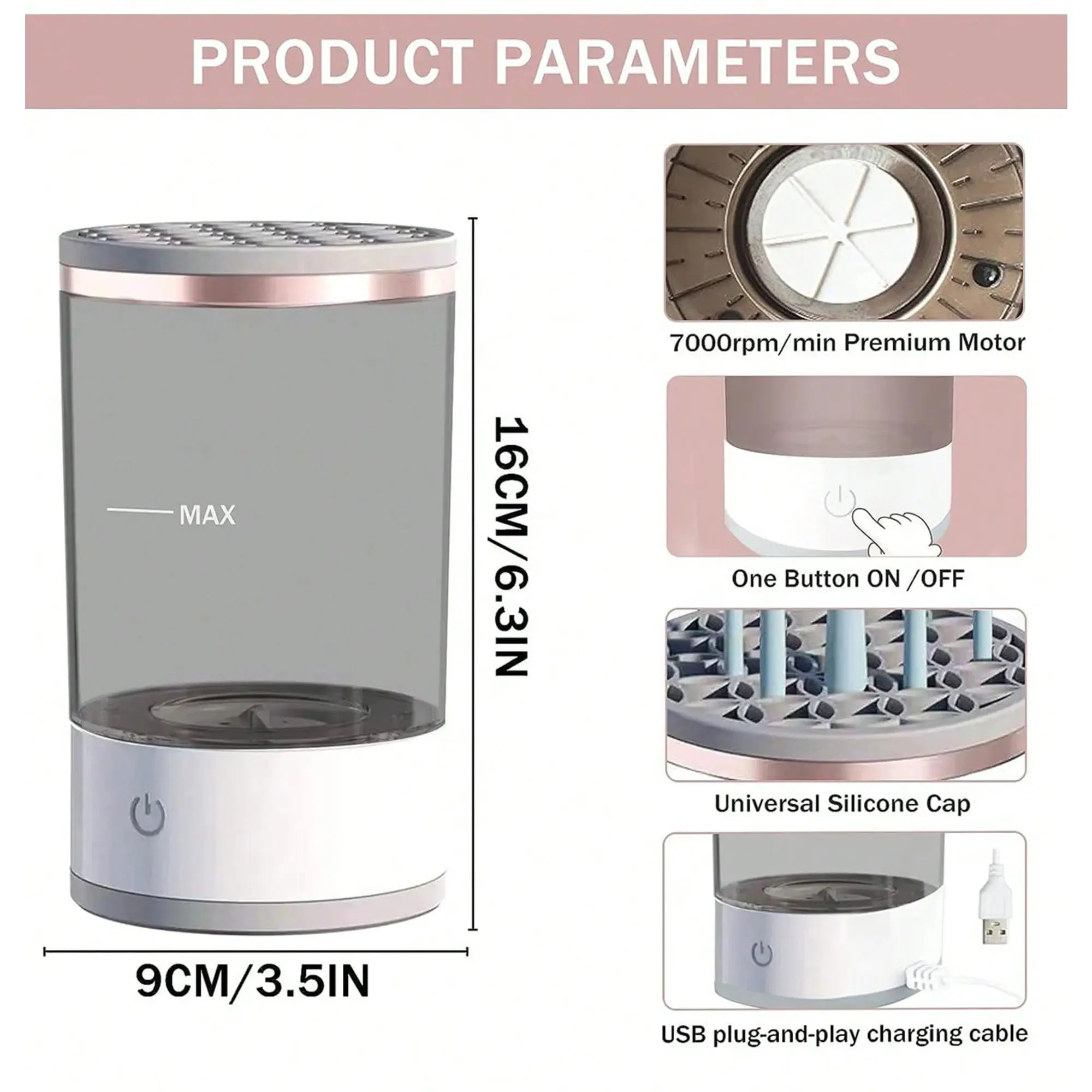 2023 New Arrivals Rechargeable Lazy Cleaning Brush Washer Quick Dry Tool Automatic Rotate  Quick Cleaning machine