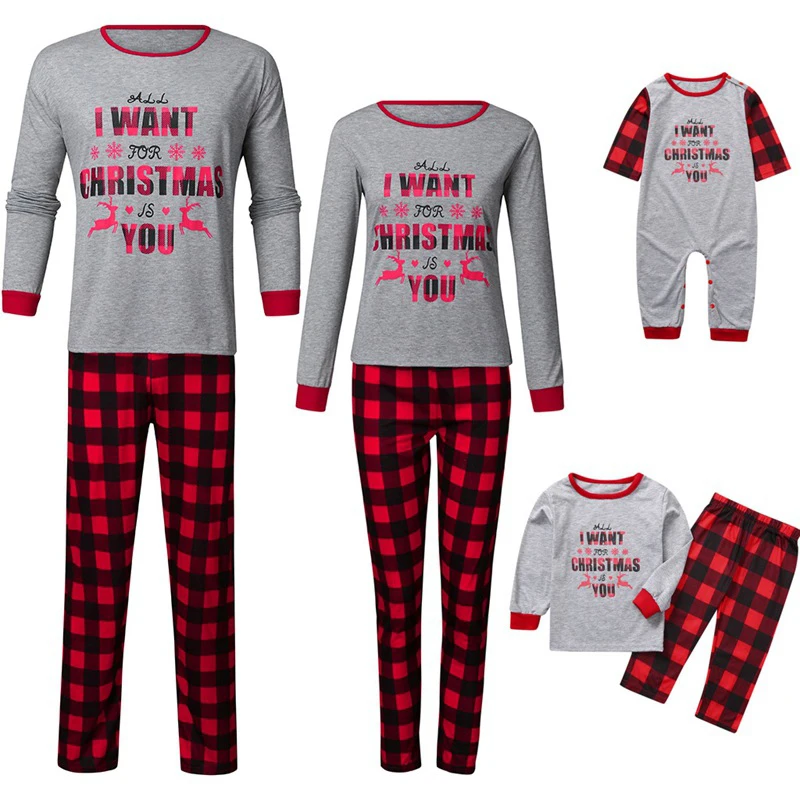  KKVVSS 6114 Christmas clothes man and women pajamas family sets piece children loose home wear casual wholesale kids