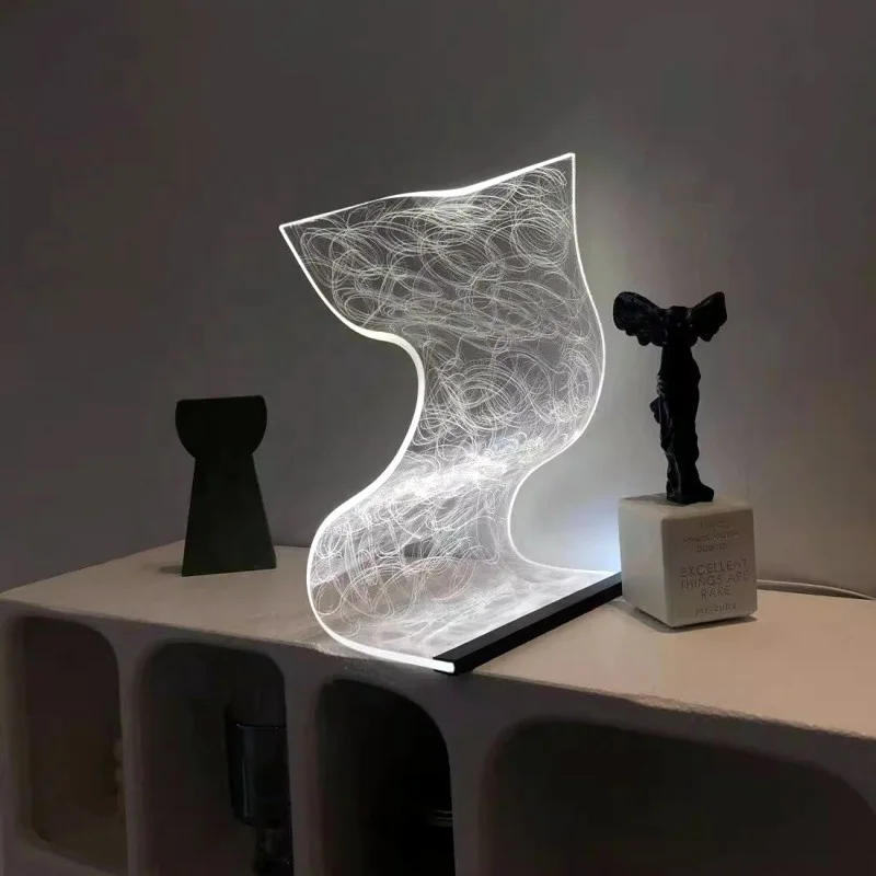BETTER Modern Ins Style Acrylic Art Decorative Tabletop Night Light Creative Desktop Night Lamp