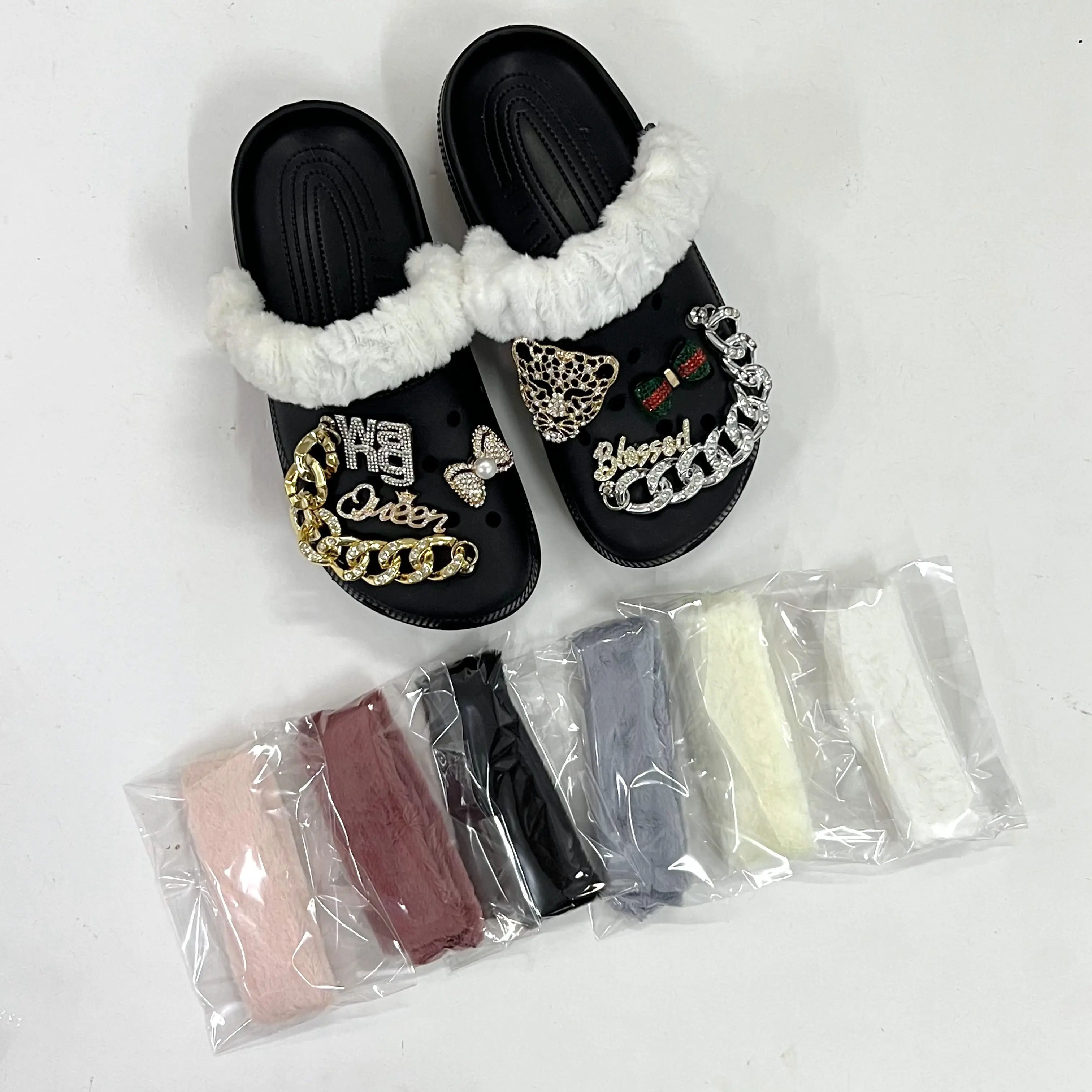 Wholesale Diy cover shoes Cloth strap Cover Charms Custom Bling Shoelace Personalisation Designer Charms Crocks shoe parts