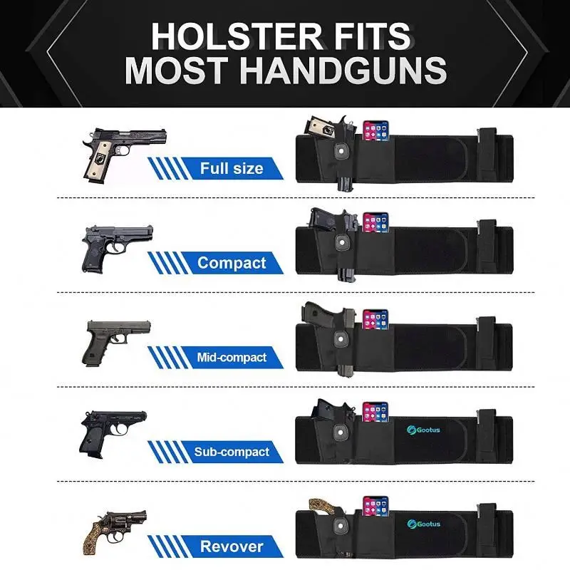 Concealed Carry Womens Waistband Neoprene Pistol Belly Band Gun Holster For Outdoor Sports
