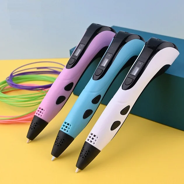 X1227-2 New 3D Printing Pen Set For Children With Led Screen, 3M PLA ,Power Adapter And Storage Box 3D Painting Pencil Kids Toys