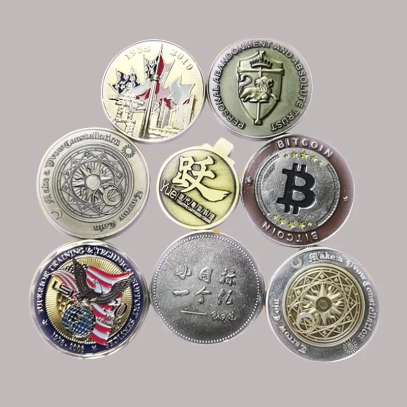 Custom zinc alloy silver plated coin medallion, supermarket shopping coin and console metal token commemorative coin