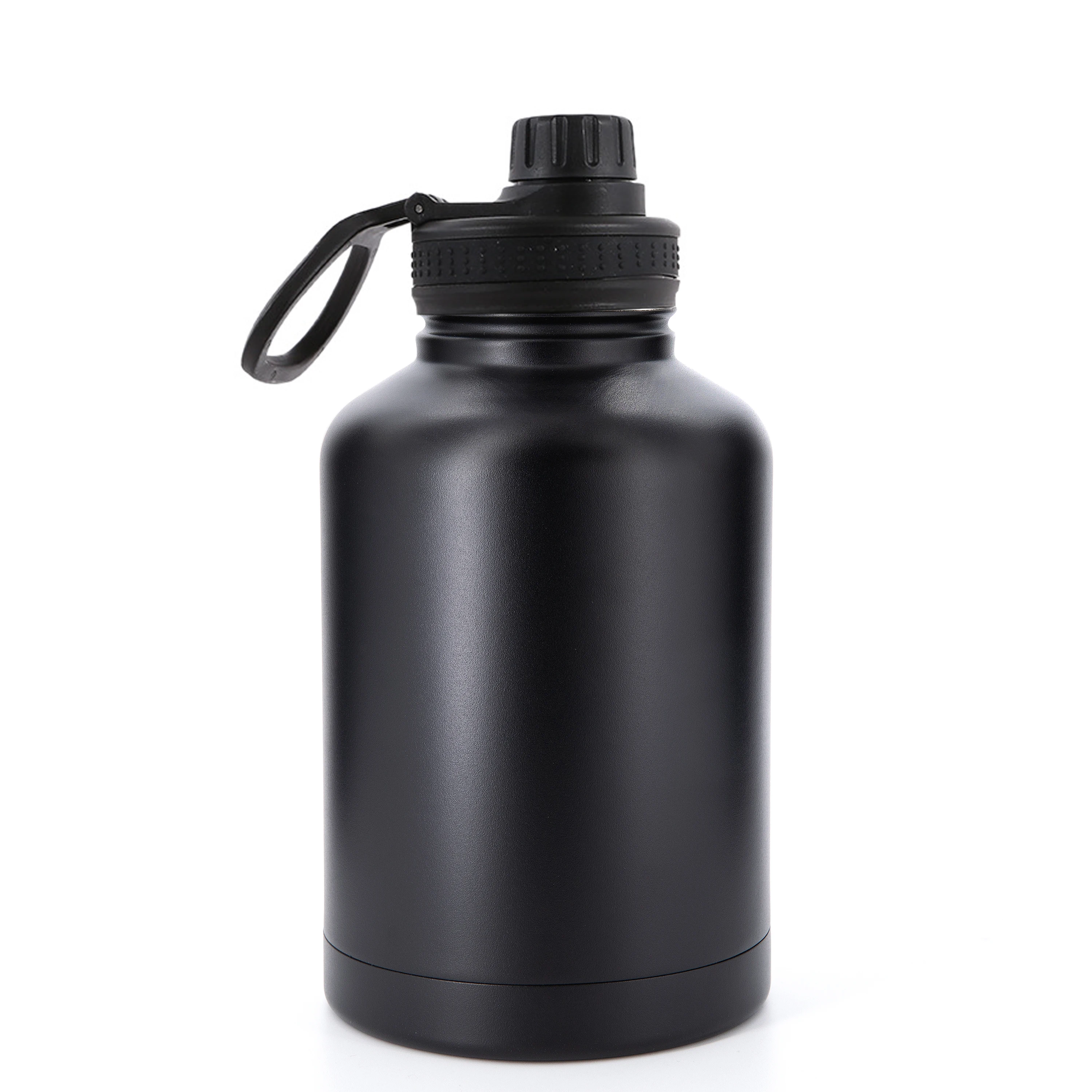 One Gallon Water Bottle 64oz Insulated Vacuum  Stainless Steel Large Flask Jug with  Handle Straw Spout Lids