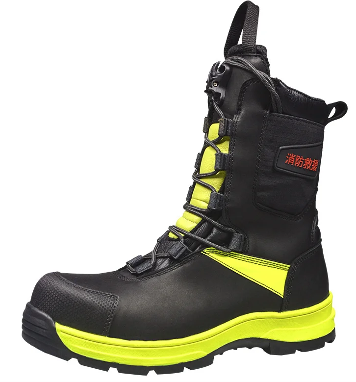 Chinese High Temperature and Flame Resistant Safety Protection Fireman Fire Engine Rubber Firefighting Boots