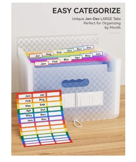 Portable Useful  Office file Organizer Pockets Accordion File Organizer Expanding File Folders