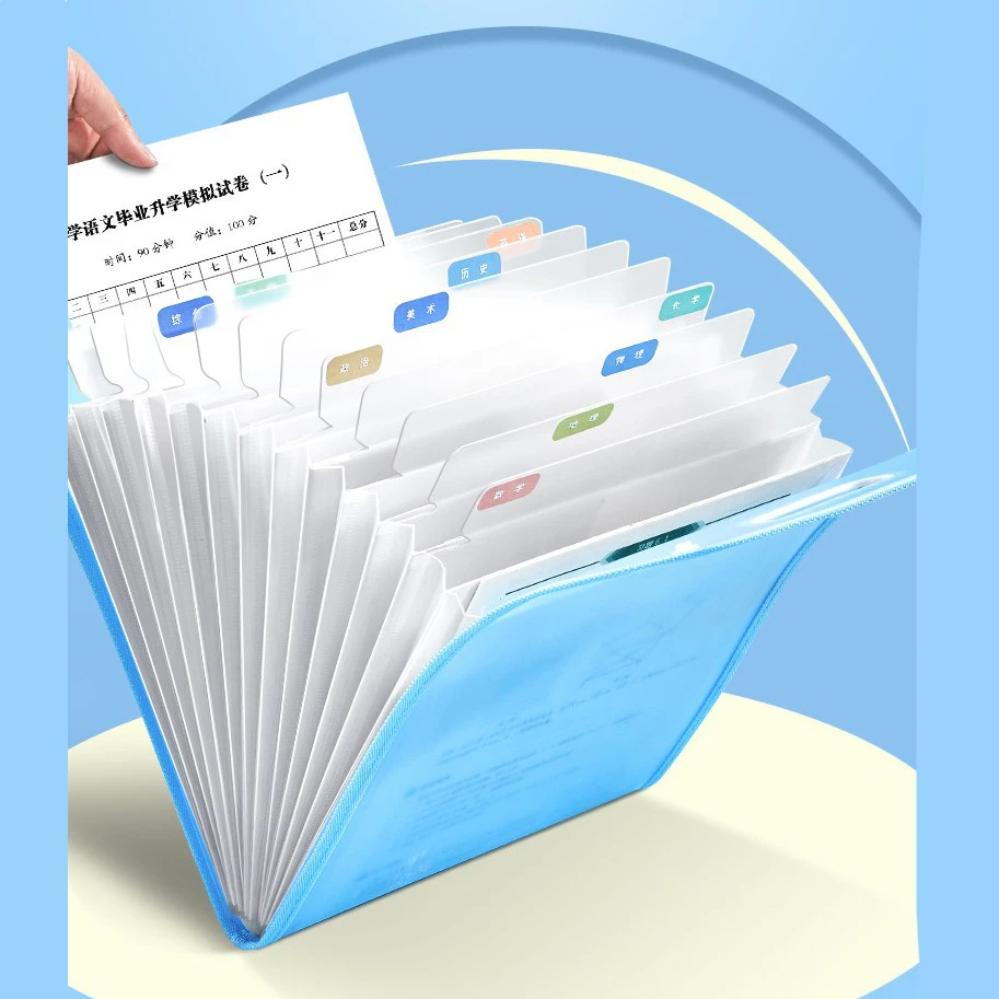 Colorful PVC PP Plastic Work Custom Bag Paper Expandable Organizer Document File folder With Handle