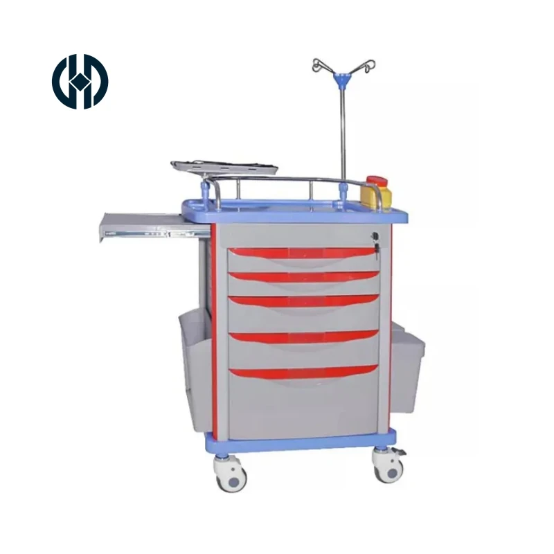Hot selling hospital emergency cart medical trolley with drawers Luxury trolley emergency treatment medication distribution cart