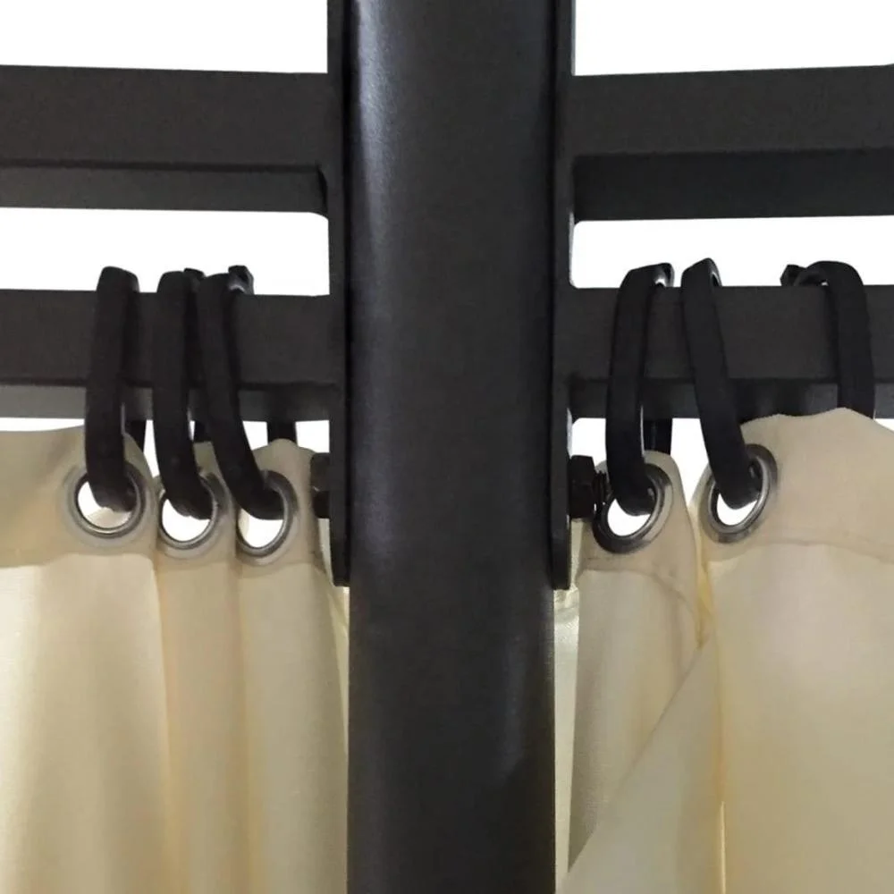 
Classic European Round Dome Hexagonal Steel Garden Gazebo Party Tent with Side Wall Netting and Six Stands 