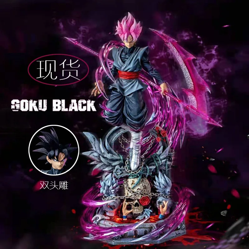 Anime Dragon Balls Double Body Illuminated Goku Resin Statues Ornaments Toys Hobbies Crafts Action Figures